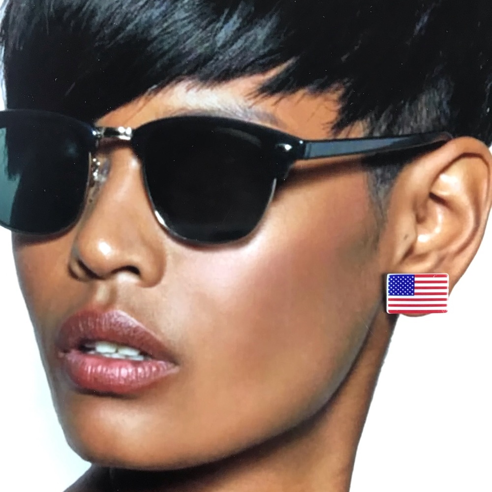 American Flag Earrings Kawaii July 4th Red White